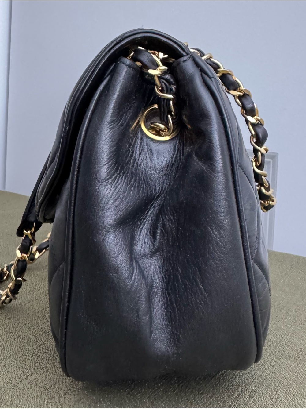 1986 Authentic CHANEL Button Quilted Lambskin Halfmoon Shoulder Bag - Picture 10 of 16